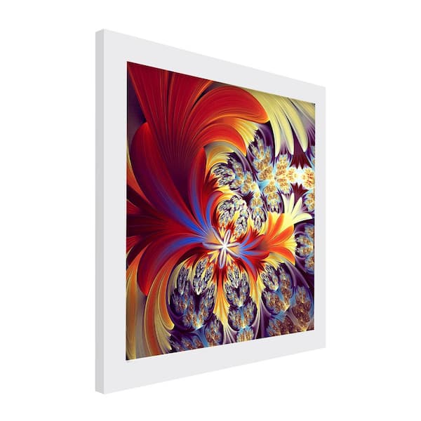 Gallery Grandeur Flamboyant Flower Explosion White Framed Acrylic Abstract  Statement Wall Art 36 in. x 36 in. 02_025_36x36_W - The Home Depot