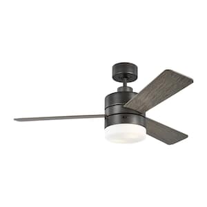 Era 44 in. Modern Aged Pewter Ceiling Fan with Light Grey Weathered Oak Blades, LED Light Kit and Wall Mount Control