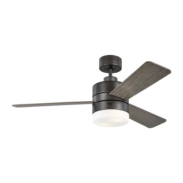 Generation Lighting Era 44 in. Indoor/Outdoor Aged Pewter LED Ceiling Fan with Remote Control, Light Kit and Manual Reversible Motor