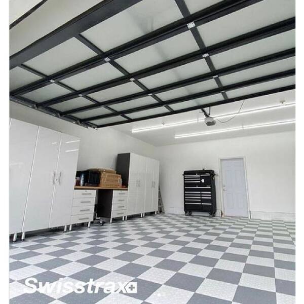 Swisstrax 12 in. W x 12 in. L Jet Black Diamondtrax Home Polypropylene  Commercial Garage Flooring (10-Tile/Pack) (10 sq. ft.) HOME-DMD-JB-10PK -  The Home Depot