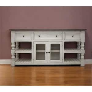 Ivory TV Stand Fits TV's up to 70 in. with Drawers;Shelves;Cabinet