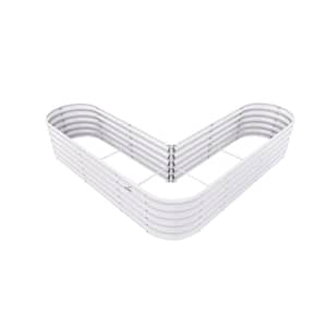 6.75 ft. x 6.75 ft. x 1.5 ft. Patio Outdoor White Galvanized Steel Heart-Shaped Anti-Rust Raised Garden Beds for Garden