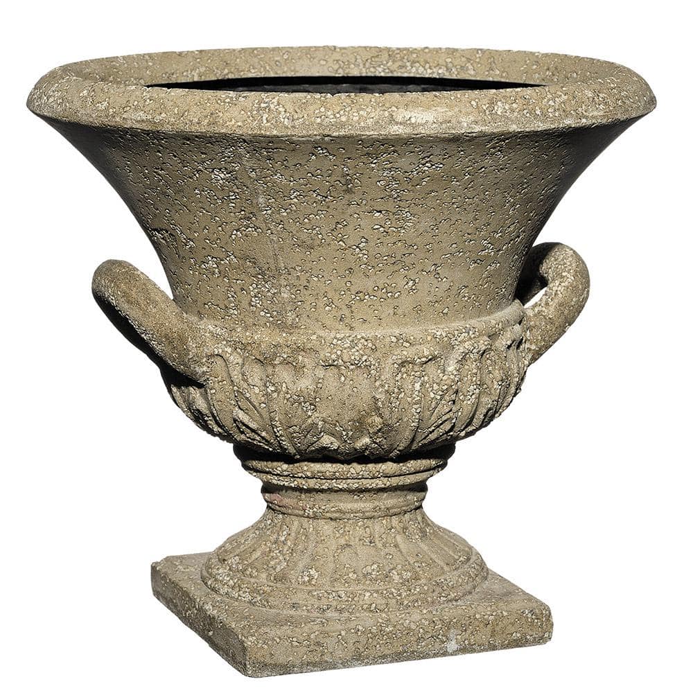 CHG CLASSIC HOME & GARDEN Venetian 14 in. Natural LavaStone Urn Planter ...