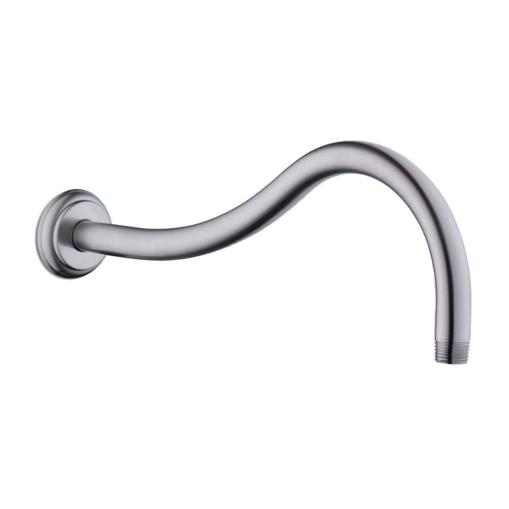 Glacier Bay 14 in. Shower Arm with Flange in Brushed Nickel 593026404