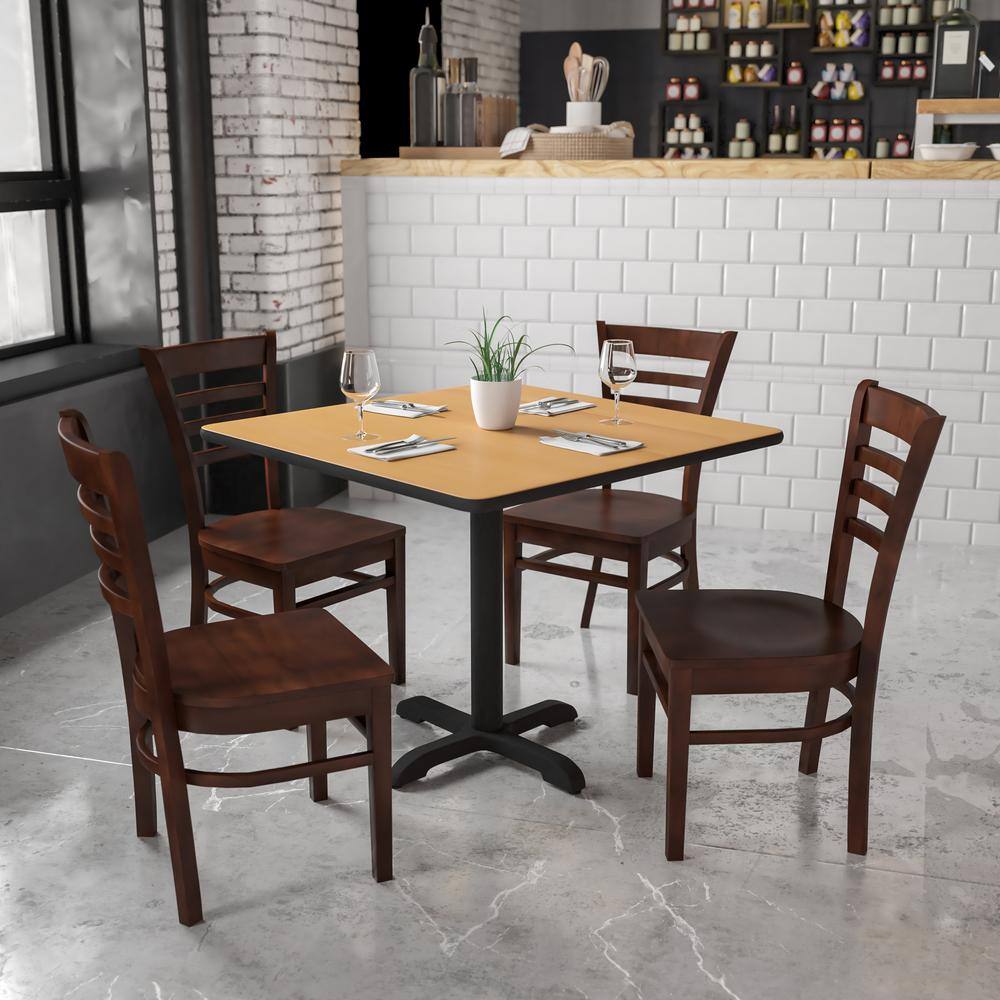 Natural Wood Ladderback Slat Side Chair