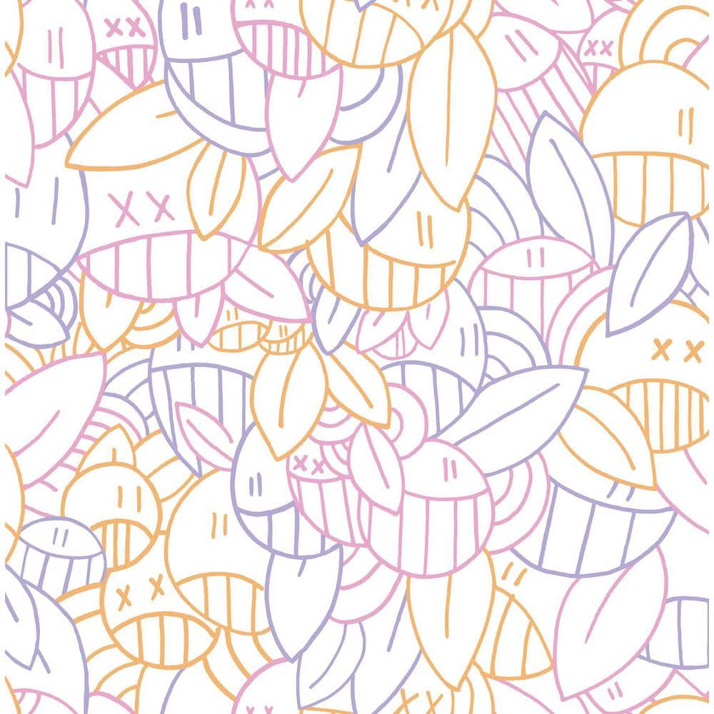 Multi -Color Warm Floral Sequence Peel and Stick Wallpaper