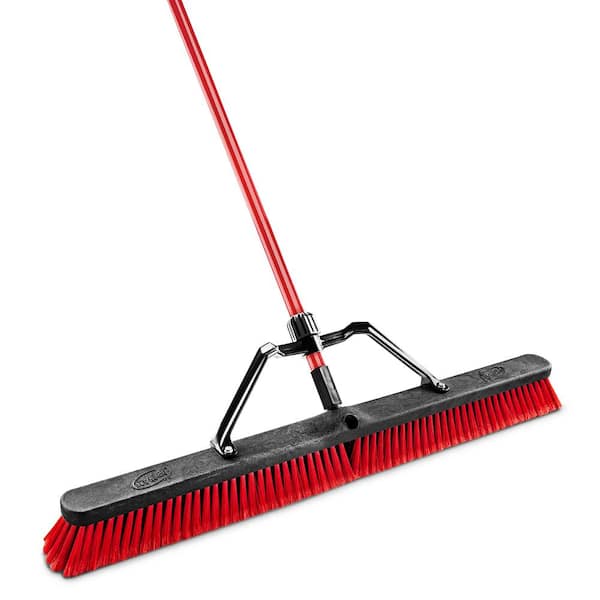 Libman 36 in. Multi-Surface Push Broom Set with Brace and Handle