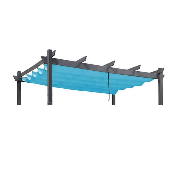 10 ft. x 10 ft. Outdoor Pergola Shade Cover-Canopy Replacement Top Pegola, Turquoise Blue