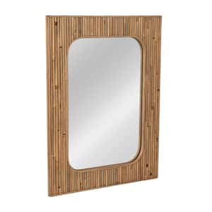 23.6 in. W x 31.8 in. H Rattan Natural Decorative Mirror