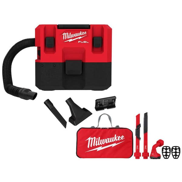 Milwaukee M12 FUEL Cordless 1.6 Gal. Wet/Dry Vacuum with AIR-TIP 1-1/4 in. - 2-1/2 in. (4-Piece) Automotive Kit