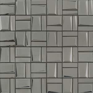 Aiga French Platinum 11.81 in. x 11.81 in. Polished Glass Mosaic Wall Tile (0.96 sq. ft./Each)