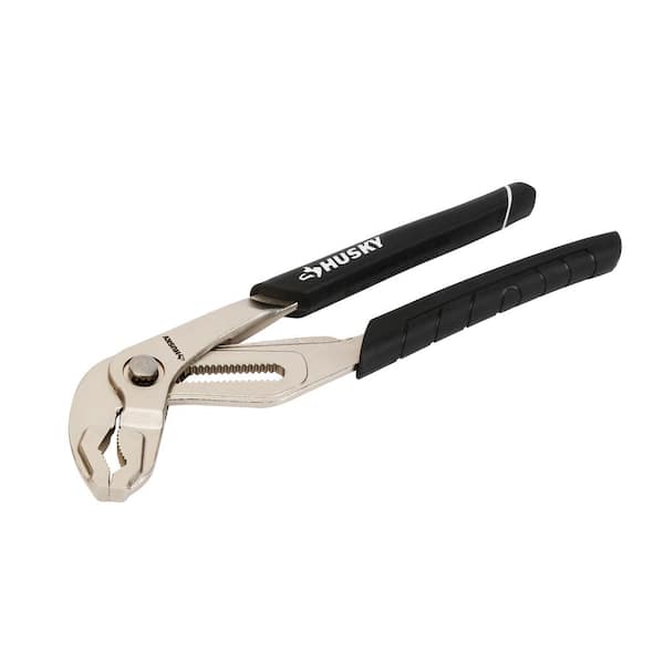 Husky 10 in. Groove Pliers with Quick Adjusting Joint and Curved