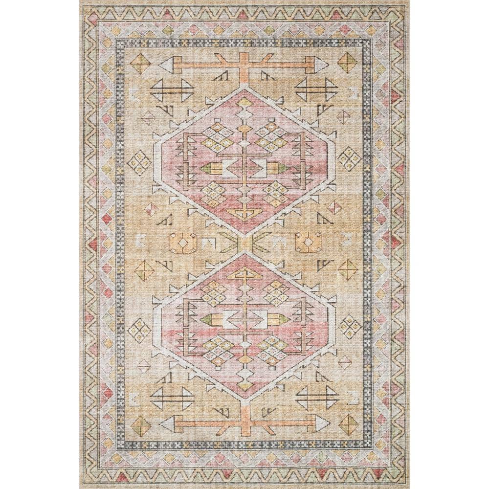 Reversible Blue Oriental Synthetic Rectangular Rug
