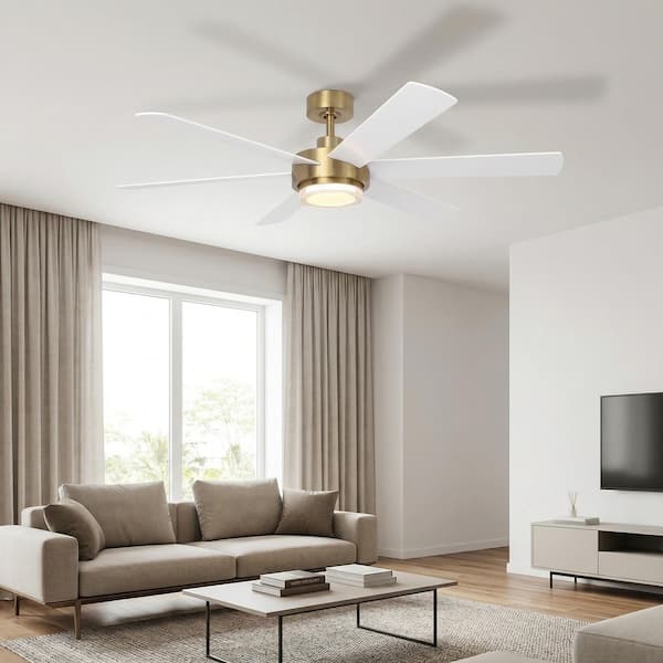 Parrot Uncle 54 in. Indoor Integrated LED Gold Dimmable Downrod