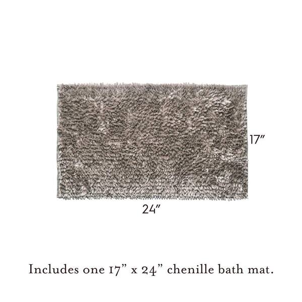 Laura Ashley Butter Chenille Bath Mat Light Grey