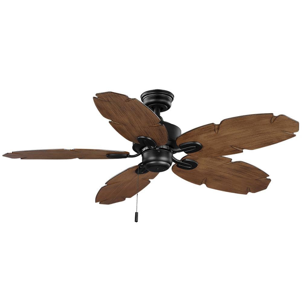 Hampton Bay Lillycrest II 52 in. Indoor/Outdoor Matte Black Wet Rated Ceiling Fan with 5 Weather Resistant QuickInstall Blades