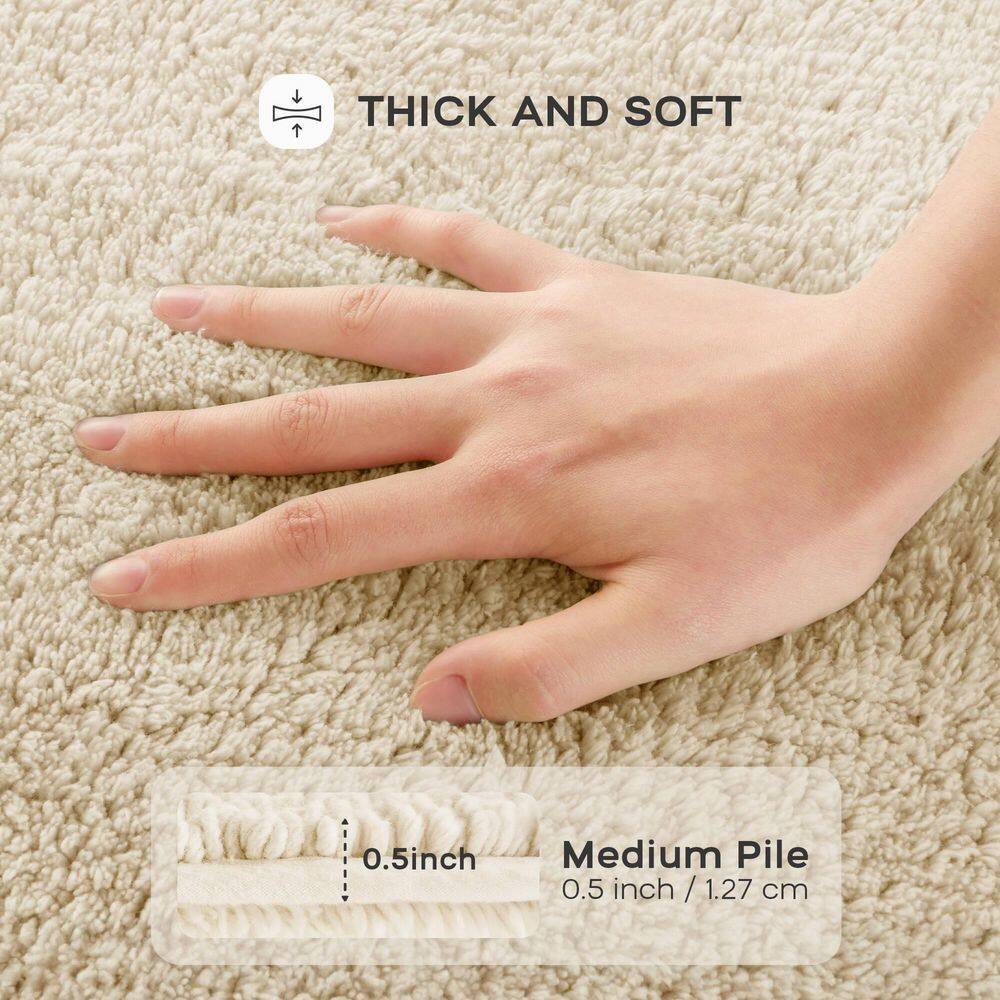 Splendor Natural Cotton Tufted Reversible Bath Rug