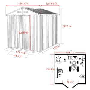 10 ft. W x 10 ft. D Outdoor Metal Storage Shed in Gray (100 sq. ft.)