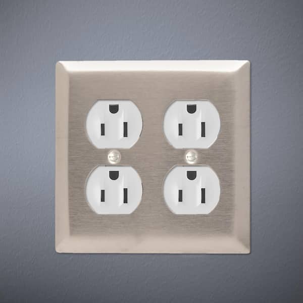 Pass & Seymour 302/304 S/S 2 Gang 2 Duplex Oversized Wall Plate, Stainless Steel (1-Pack)