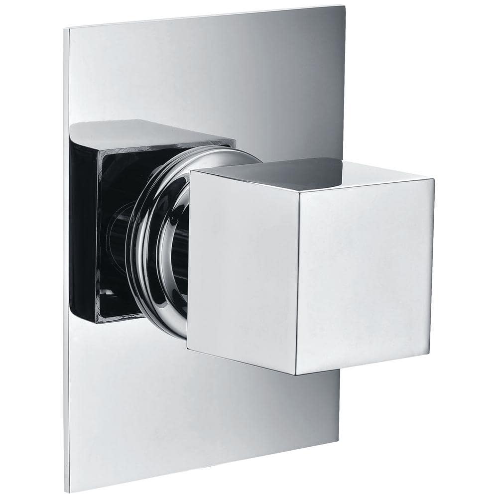 Polished Chrome Square Wall-Mounted Shower Diverter