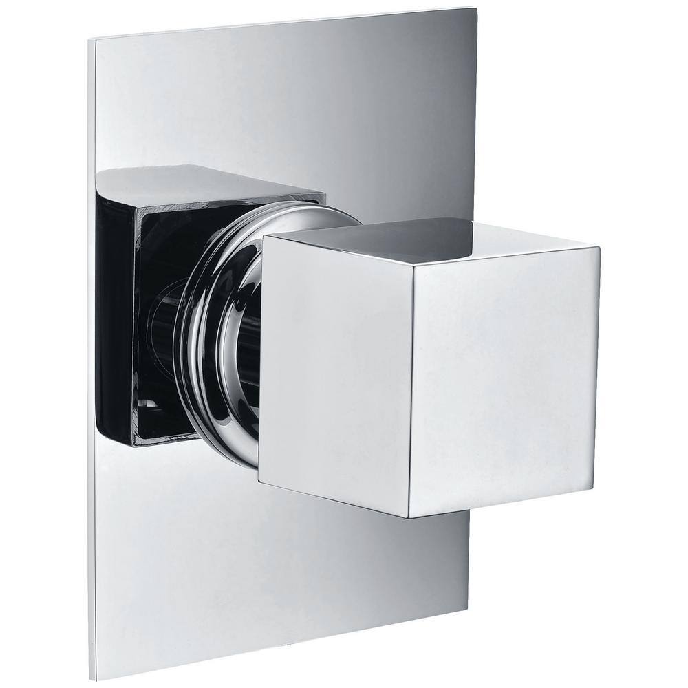 Polished Chrome Square Wall-Mounted Shower Diverter
