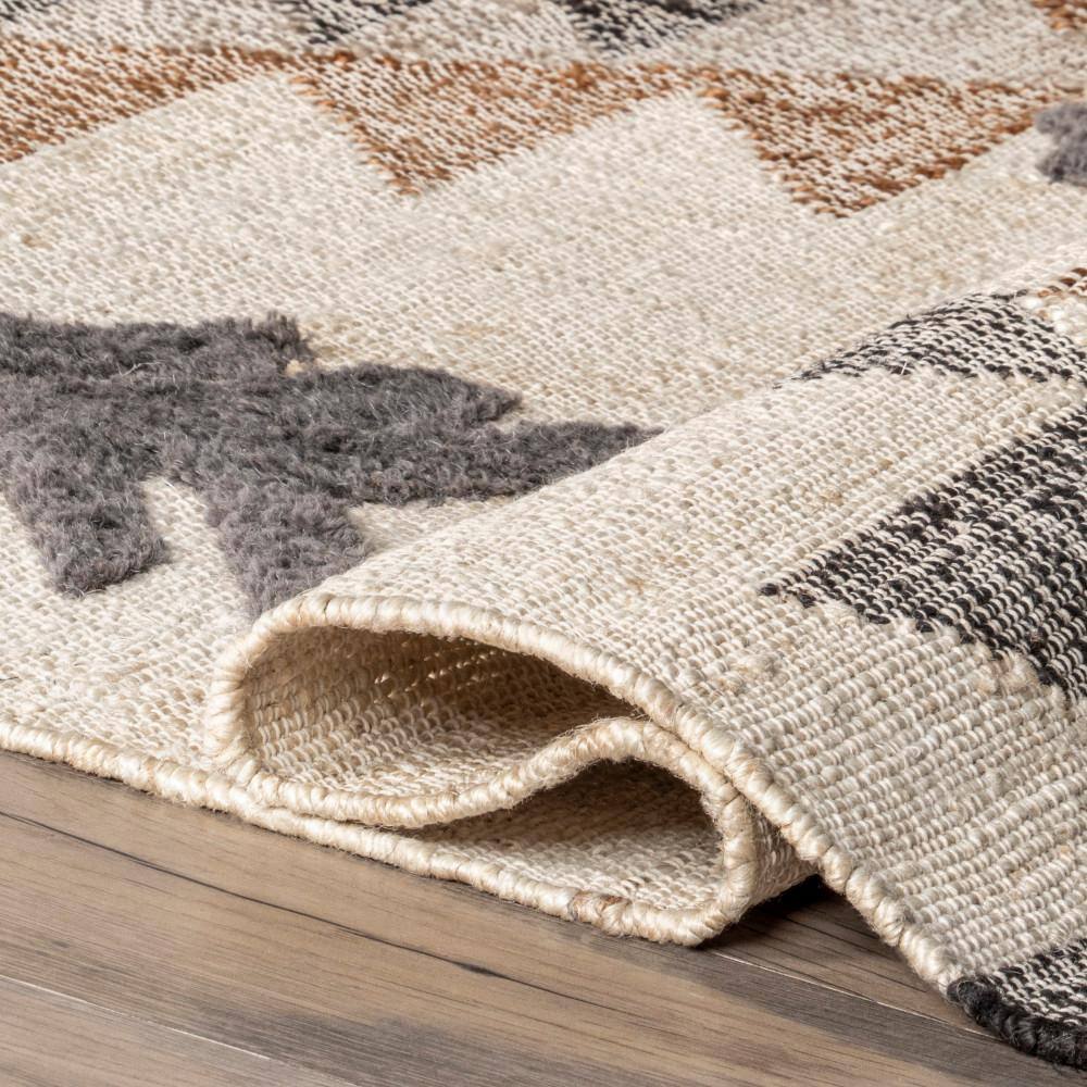 Rosanna Southwestern Symbols Beige and Brown Cotton 9' x 12' Area Rug