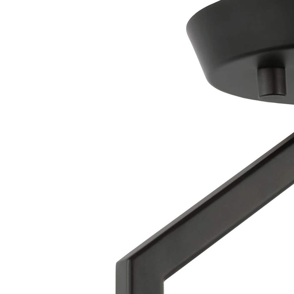 Vertex Matte Black and Clear Glass Semi-Flush Mount Light