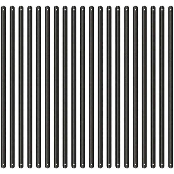 Afoxsos 32.25 in. H x .2 in W Matte Black Aluminum Solid Deck Balusters for Indoor/Outdoor Deck Railings, 48-Pack