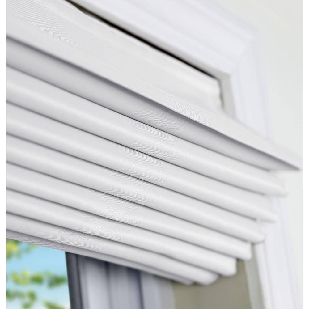 White Cordless Fabric Roman Shades Light Filtering 26.5"W x 60"H