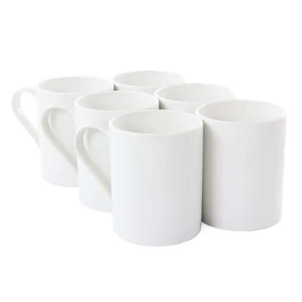 OUR TABLE Simply White Porcelain 3.5 Inch 12 oz. Caterer Cylinder Beverage  Mugs Set of 6 985119914M - The Home Depot