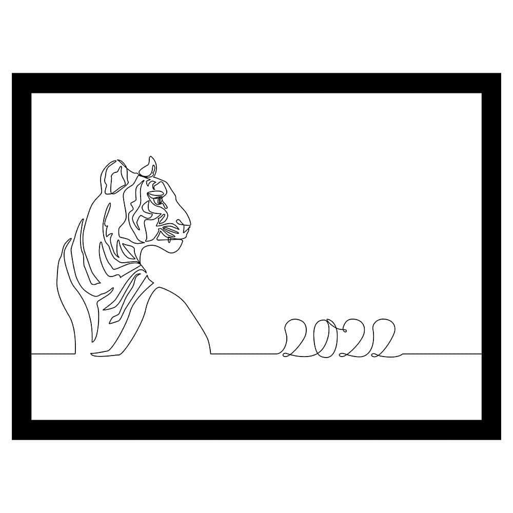 Tiger Line Art by Unknown 1 Piece Framed Graphic Print Abstract Poster Art Print 18 in. x 14 in. price history on PriceWatchPro