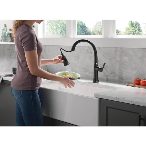 Eldridge Single Handle Pull Down Sprayer Kitchen Faucet in Matte Black