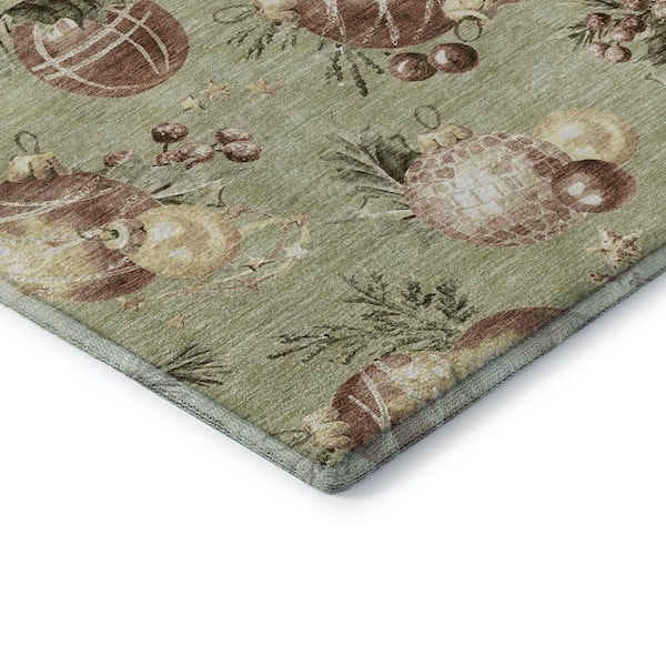 Mayfield Premium Machine Washable Abstract AMF1828 Aloe 10 ft. x 14 ft. Area Rug