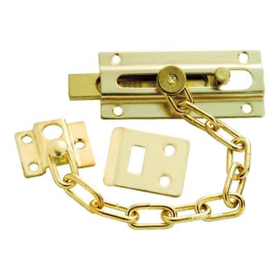 Polished Brass Chain and Bolt Door Guard