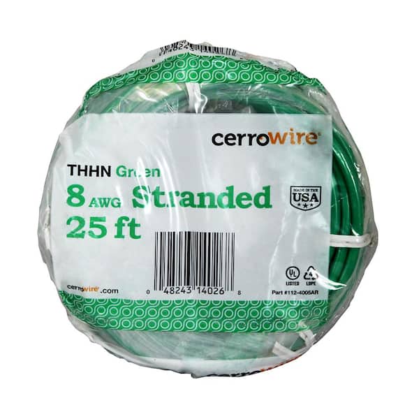 Cerrowire 500 ft. 8 Gauge Green Stranded Copper THHN Wire 112-4005J - The  Home Depot
