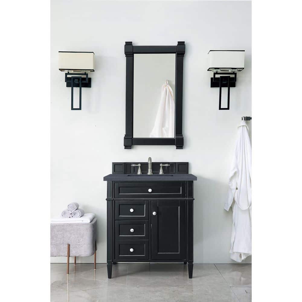Brittany 30.0 in. W x 23.5 in. D x 34 in. H Bathroom Vanity in Black Onyx with Charcoal Soapstone Quartz Top price history on PriceWatchPro