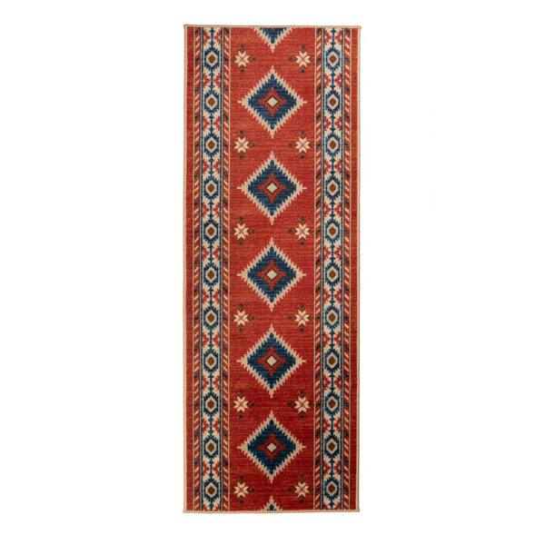 Custom Size Runner Rug Southwestern Native Red 26 in. W x 348 in. L Stair Runner 62.83 sq. ft.