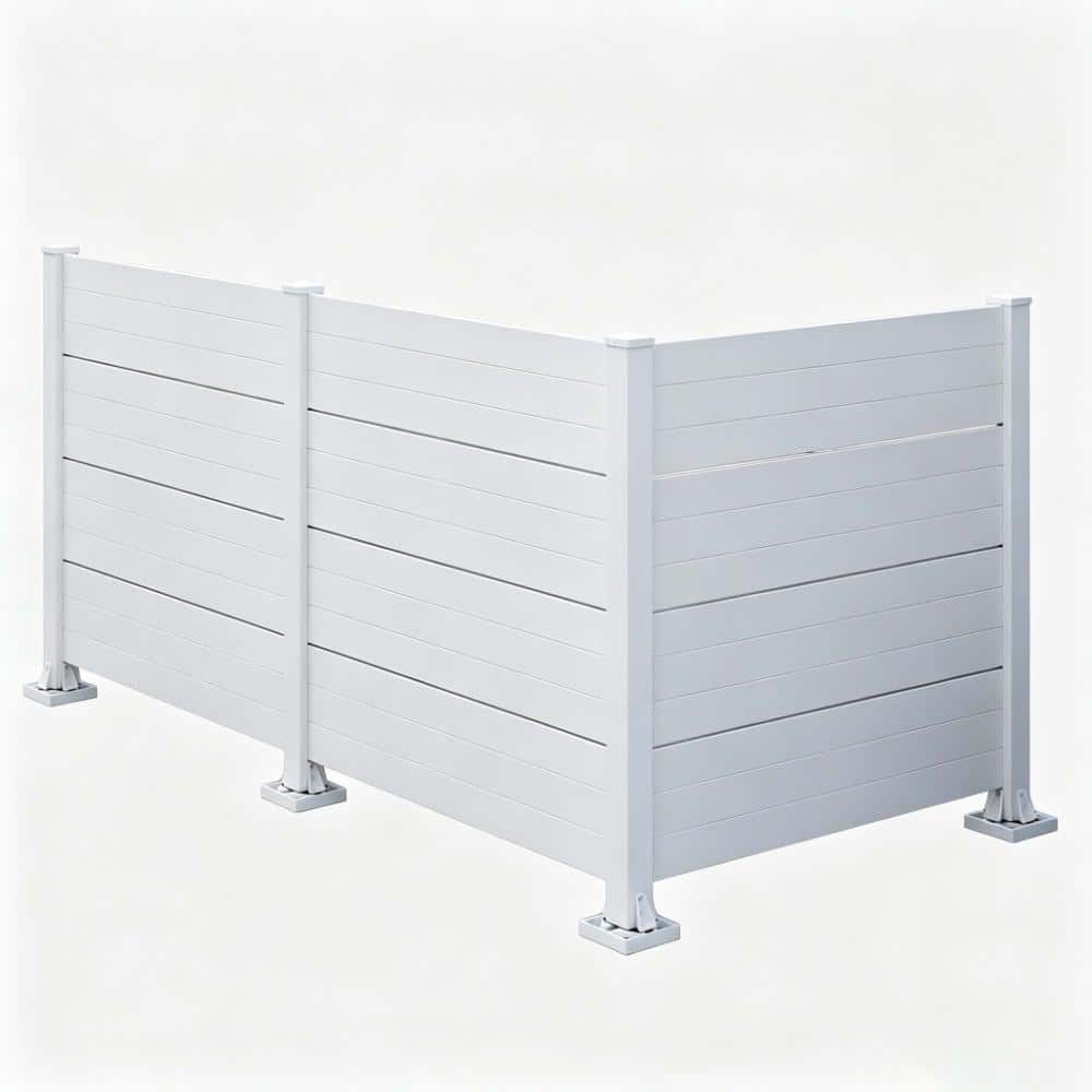 "3 PCS 50"" W x 49"" H White Vinyl Air Conditioner Fence, Outdoor Privacy Screen with Aluminum Posts" price history on PriceWatchPro