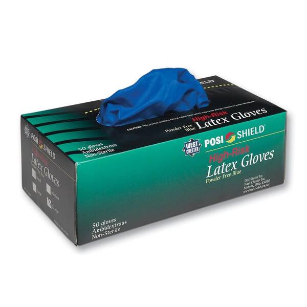 West Chester High Risk Powder Free Latex Disposable Gloves, Large - 50 Ct. Box, sold by the case