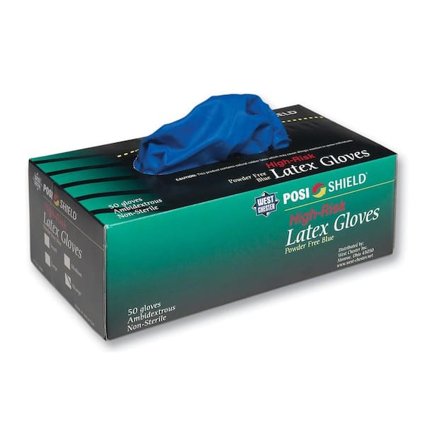 West Chester High Risk Powder Free Latex Disposable Gloves, XLarge - 50 Ct. Box, sold by the case