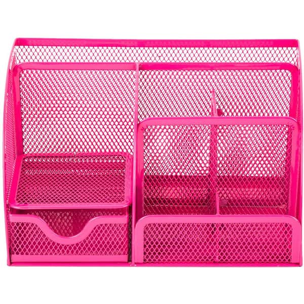Pro Space Metal Mesh File Storage Box Suitable for Office or Home in Pink