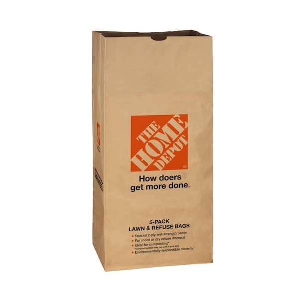 The Home Depot 30 Gal. Paper Lawn and Leaf Bags - 5 Count