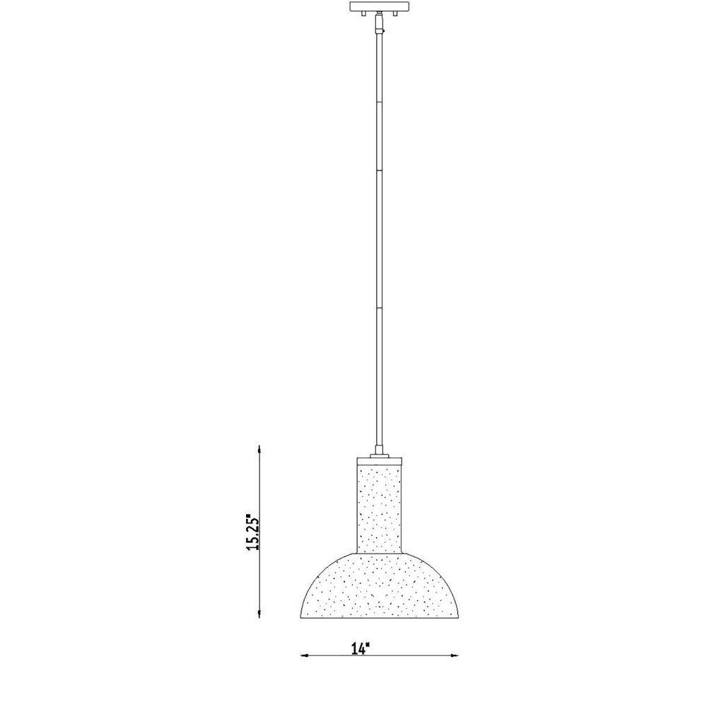Nova 14-inch Matte Black and Brushed Gold Modern Pendant Light