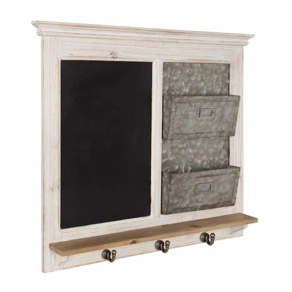 Kate and Laurel Idamae White Multi Function Chalkboard Memo Board