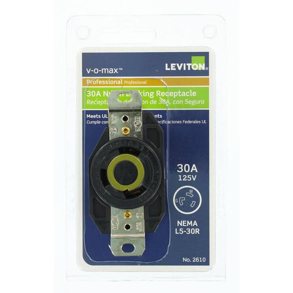 Leviton L5-30 264b Single Locking Receptacle Ground 30 Amp 125 Volt for sale online 