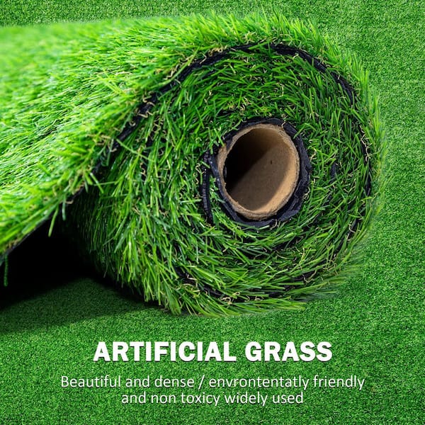 YOFE 3.3 ft. x 10 ft. Green Outdoor Artificial Grass Runner Rug