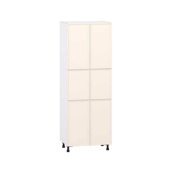 J COLLECTION Fairview 30 in. W x 24 in. D x 84.5 in. H Assembled Slim Shaker Pantry Kitchen Cabinet in Washed Linen with 5-Shelves