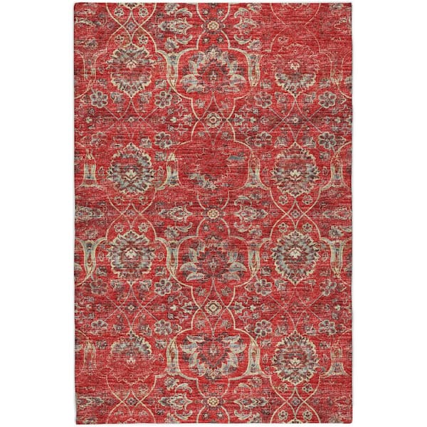 Dream Shag Premium Machine Washable Abstract ADS95 Red 9 ft. x 12 ft. Area Rug