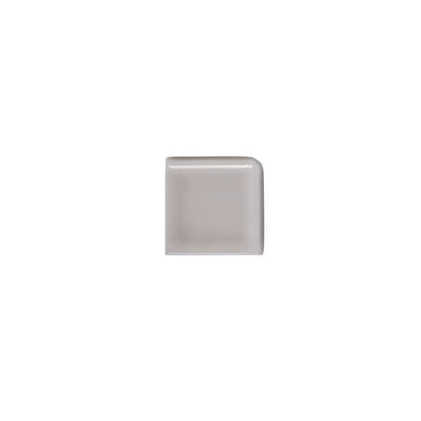 Jeffrey Court Weather Grey 2 in. x 2 in. Glossy Ceramic Double Bullnose Wall Tile Trim