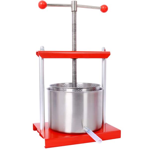 Fruit Wine Manual Press-0.53 Gallon Stainless Steel Barrels Press Machine for Juice, Vegetable, Wine, Olive Oil